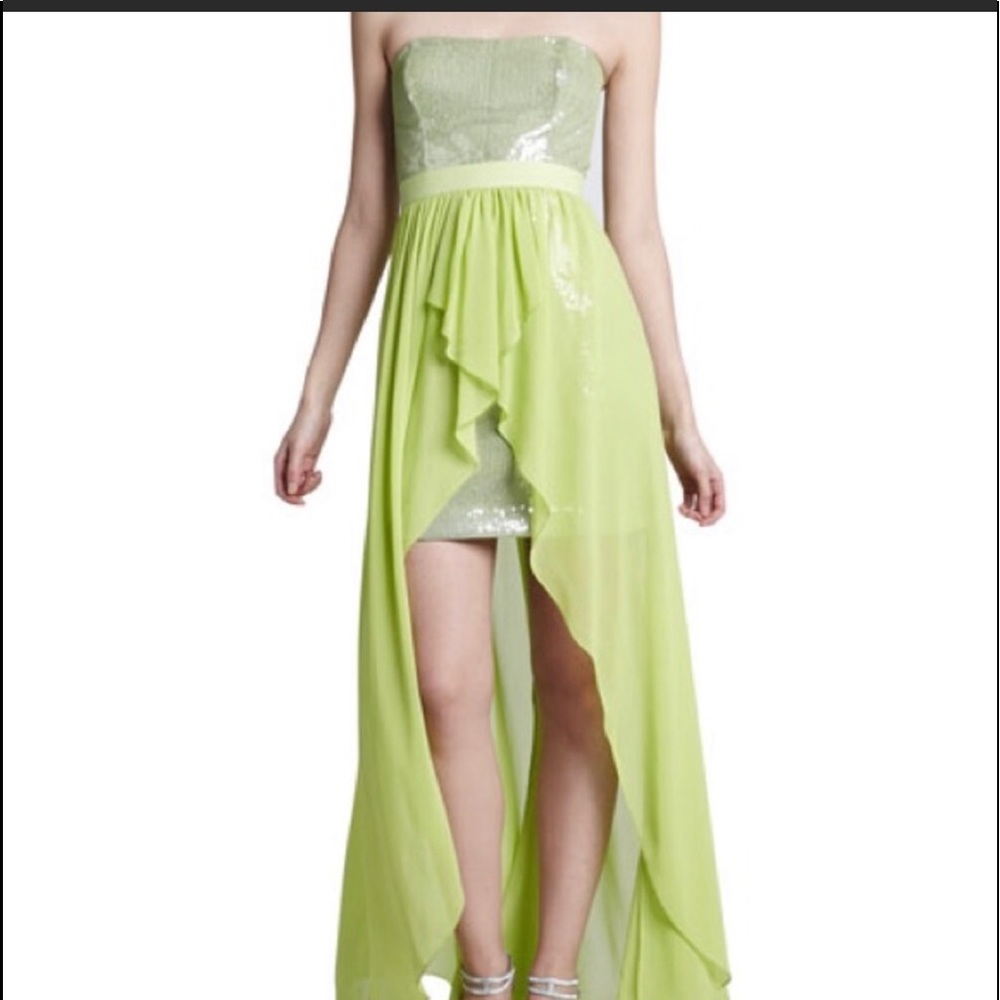Cache high-low green dress 0 NWT